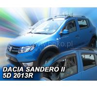 Per DACIA SANDERO II / SATEPWAY II 2013 - 2020 Deflettori aria 4.pz HEKO 13113