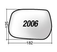 Per Dahiatsu Terios da 2007 Vetro di Ricambio Dx per Specchio Retrovisor 182x125