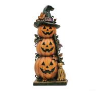 per decorazione Halloween Zucca Impilata 15x5cm per decorazione | Design piatto 2D, per stile spettrale, zucca impilata verticale, , 15cm altezza(styleC)