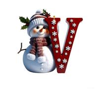 per decorazione Natalizia Piatta 2D Pupazzo di Neve Lettera Personalizzata | Realizzato in acrilico leggero e per facile da appendere all’albero con per cavo Incluso design con tutte le lettere