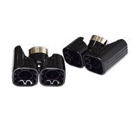 Per Defender 90 110 2020-2025 Terminale Di Scarico Posteriore Quadrato In Acciaio Inossidabile A Quattro Uscite Marmitta Rettangolare Auto Tubo Scarico(Black 1 2.0 T)