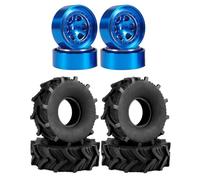 Per Defender Per TRX4M Per FCX24 Per SCX24 1/18 1.0 Pollici Pneumatici In Gomma Cerchioni Cerchioni 62*20mm Fango Per Pneumatici Da Terreno RC Crawler Truck Aggiornamento Parti Aggiornamento RC(Blue S