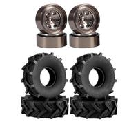 Per Defender Per TRX4M Per FCX24 Per SCX24 1/18 1.0 Pollici Pneumatici In Gomma Cerchioni Cerchioni 62*20mm Fango Per Pneumatici Da Terreno RC Crawler Truck Aggiornamento Parti Aggiornamento RC(Brown
