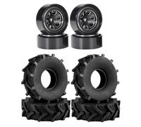 Per Defender Per TRX4M Per FCX24 Per SCX24 1/18 1.0 Pollici Pneumatici In Gomma Cerchioni Cerchioni 62*20mm Fango Per Pneumatici Da Terreno RC Crawler Truck Aggiornamento Parti Aggiornamento RC(Black