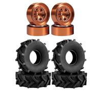 Per Defender Per TRX4M Per FCX24 Per SCX24 1/18 1.0 Pollici Pneumatici In Gomma Cerchioni Cerchioni 62*20mm Fango Per Pneumatici Da Terreno RC Crawler Truck Aggiornamento Parti Aggiornamento RC(Orange