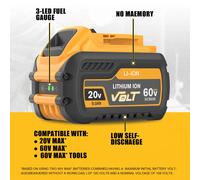 Per Dewalt 20v Batteria 9000mAh 60V MAX Li-Ion Batteria 20V60V Compatibile DCB609 DCB547-XJ DCB200 DCB182 DCB204 Batteria per elettroutensili