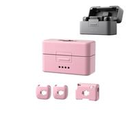 Per DJI Mic Mini Custodia Protettiva In Silicone Antigraffio e Antiurto Per, Dock Di Ricarica/Microfono/Trasmettitore, Accessori Portatili Con Guscio Morbido (2 TX+1 RX Set Rosa)