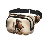 per donna e uomo, Borsa da cintura con animali, cavallo, corsa, spallacci regolabili, viaggio a tracolla