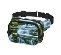 per donna e uomo, Borsa da cintura con cascata che scorre lungo la vita, spallacci regolabili, viaggio a tracolla