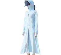 per Donna Giacca Lunga UPF 50 Abbigliamento per La Protezione Solare Felpa con Cappuccio Giacca Leggera Ad Asciugatura Rapida Giacca Anti-UV Giacca Anti-UV Pesca All'aperto, Blue, M