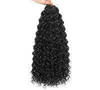 Per donne nere capelli umani all'uncinetto, facili da installare, include 5 fasci di capelli lunghi ricci, stili versatili, fibra ad alta temperatura arricciata a molla 35,5 cm