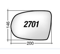 Per DR 4 Vetro di Ricambio Dx per Specchio Retrovisore 200x146mm