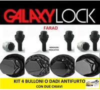 Per DR DR5 fino al 2020 Kit Dadi Antifurto NERI Galaxy Lock Farad x Cerchi Lega