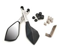 Per Ducati 996 998 SS1000 M1000S4R M1000S M1000S4 8mm 10mm Moto Specchio Convesso Specchi Retrovisori 2 Pz/paia compatibili(Argento)