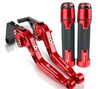 per Ducati Hypermotard 1100/1100S/1100EVOSP 2007-2012 Moto Leve Frizione Freno Manubrio Manopole Regolabili Pieghevoli Allungabili CNC Accessori con Logo Motociclo (Colore : Rosso 1.)