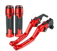 per Ducati Hypermotard 821 SP 2013 2014 2015 Moto Breve Freno Frizione Leve Manopole Manubrio estremità Accessori CNC con A Leve manuali per Moto(Rosso)