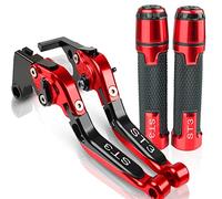 per Ducati ST3 ST3S ABS 2003-2007 Moto Frizione Leva del Freno Allungabile Regolabile Pieghevole Leve Manubrio Manopole in Alluminio di CNC con A Leve manuali per Moto (Colore : 1)