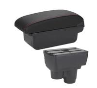 Per Duster Per Dacia 2019-2023 Box Bracciolo Auto Console Centrale | Portaoggetti Spazio Di Archiviazione Extra Esperienza Guida Silenziosa(C1 Black red NO USB)