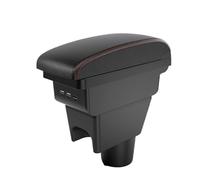 Per Duster Per Nissan Terrano3 Per Dacia Bracciolo Della Console Centrale Dell'auto Modifica Degli Interni Doppio Strato Stoccaggio Bracciolo per auto(B2 Black line 3 USB)