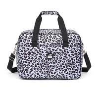 Per Easyjet Airlines Cabin Bag 45x36x20, 24L Underseat Hand Bagaglio, Travel Duffle con Trolley Sleeve, Borsa da viaggio per weekend a mano, Impermeabile, Stampa leopardata nero-bianca, carry-on 24L