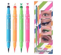 per eyeliner, penna liquida a doppia testa a 4 colori con forma di stella, luna, farfalla e cuore, strumento per il trucco permanente impermeabile per feste e festival