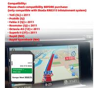 Per Fabia Roomster Octavia Superb Navigazione per auto con RNS 315 Amunsted + 2021 Scheda SD Europa Mappe del Regno Unito 3AA919866A Tachimetro GPS