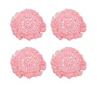 Per fai - -te, per colore puro, per rotondo, per nappe, 4pcs coaster per bevande intrecciate di cotone, cuscinetti di rossetto (Roseo)