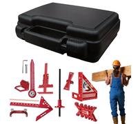 Per Falegnameria | Set di 10 Misuratori e Squadre per Falegnameria - Kit Con Da Costruzione Domestica,Per Edilizia Pavimenti Casa Garage Esterno Industria E Mobili