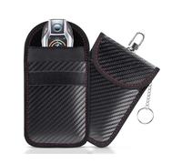 Per Faraday Bag per Key Fob Cage Protector Car Signal Blocking Key Fob Protector Anti-Theft Pouch Doppio strato di fibra di carbonio(2pcs)