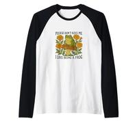 Per favore, non baciarmi Mi piace essere una rana opera d'arte Maglia con Maniche Raglan