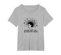 per Favore, Non chiedermi della mia tesi Umorismo per Studenti laureati Maglietta, Donna Plus-Size, Grigio Melange, 4X