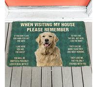 per Favore Ricorda Golden Retriever Regole della casa Divertente Zerbino per Interni ed Esterni Regalo per la casa Calda Tappetino di Benvenuto Regalo per Gli Amanti dei Cani Dog 20"x32"