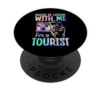 Per favore sii paziente con me Sono una vacanza divertente turista PopSockets PopGrip Adesivo