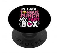 Per favore, Tongue Punch My Fart Box Cringe Humor PopSockets PopGrip Adesivo