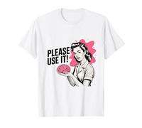 per Favore USA Il Tuo Cervello Retro Sarcastico Divertente Collaboratore Maglietta