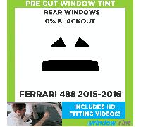 Per Ferrari 488 2015-2016 Pre Taglio Pellicola Finestrini Posteriore 0% Blackout