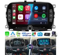 Per Fiat 500 2016-2019 Autoradio 7" 4+64GB Carplay Android 14 Navi GPS Bluetooth