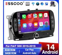Per Fiat 500 2016-2019 Autoradio 7" 4+64GB Carplay Android 14 Navi GPS Bluetooth