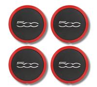 Per Fiat 500 Lega Calotta Centrale Ruota Hub Set 4 Rosso Cromo Coperchi 133mm 07