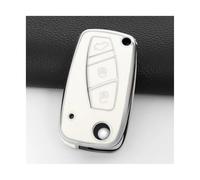 Per Fiat 500 Per Panda Per Stilo Per Punto Per Doblo Per Grande Per Bravo 500 Per Ducato Custodia Per Chiave Auto Minibus Portachiavi Accessori TPU(Bianca)