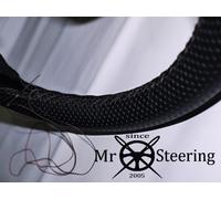 Per Fiat Dino 1966-73 Perforata Volante IN Pelle Cover Grigio Doppio Punto