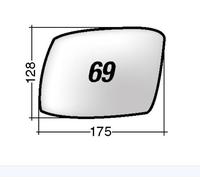 Per Fiat Freemont 2011-2016 Vetro di Ricambio Dx per Specchio Retrovisor 175x128