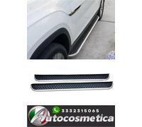 PER FIAT FREEMONT DAL 2010 NERO INSERTI CROMO PEDANE LATERALI MINIGONNE GRADINI