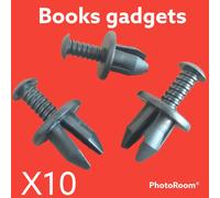 Per Fiat Grande Punto 05> Kit 10pz Rivetto Plastica Nero Fiss. Locari Passaruota