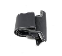 Per Fiat Per Bravo Per Doblo Per Grande Per Punto Per Linea Per Qubo Coprivolante Per Auto In Pelle Traforata E Intrecciata A Mano Traspirante Coprivolante(Black-white line)