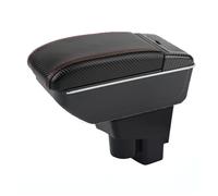 Per Fit Per Jazz 1 Scatola Bracciolo Portaoggetti Centrale Supporto Gomito Per Conducente E Passeggero Auto Console Centrale(D-No USB-Red Line)