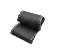 Per Fit Per Jazz Per City 2009 2010 2011 2012 2013 Volante Per Auto Rivestimento In Pelle Cucito A Mano Copri Volante Protezione Copertura(White line)