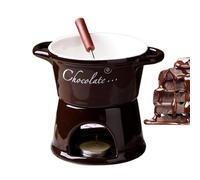 per fondere il cioccolato, scalda burro in ceramica con forchetta, kit portatile per cioccolata calda, per compleanno, matrimonio, San, feste, dessert, salse, caramelle, coppie e