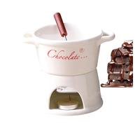 per fonduta di cioccolato con forchette, in ceramica per burro di cacao caldo, fonduta riscaldata con un, set di tazze da sciogliere per cucina, casa, dessert, feste, regalo per gli