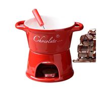 per fonduta di cioccolato con forchette, in ceramica per burro di cacao caldo, fonduta riscaldata con un, set di tazze da sciogliere per cucina, casa, dessert, feste, regalo per gli
